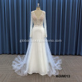 Ungrouped Elegant Mermaid Lace Illusion Ball Gown Long Sleeves bridal wedding dress Manufactory